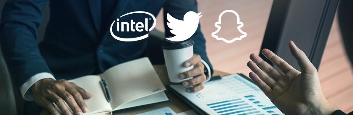 Квартальные отчёты Twitter, Snap и Intel