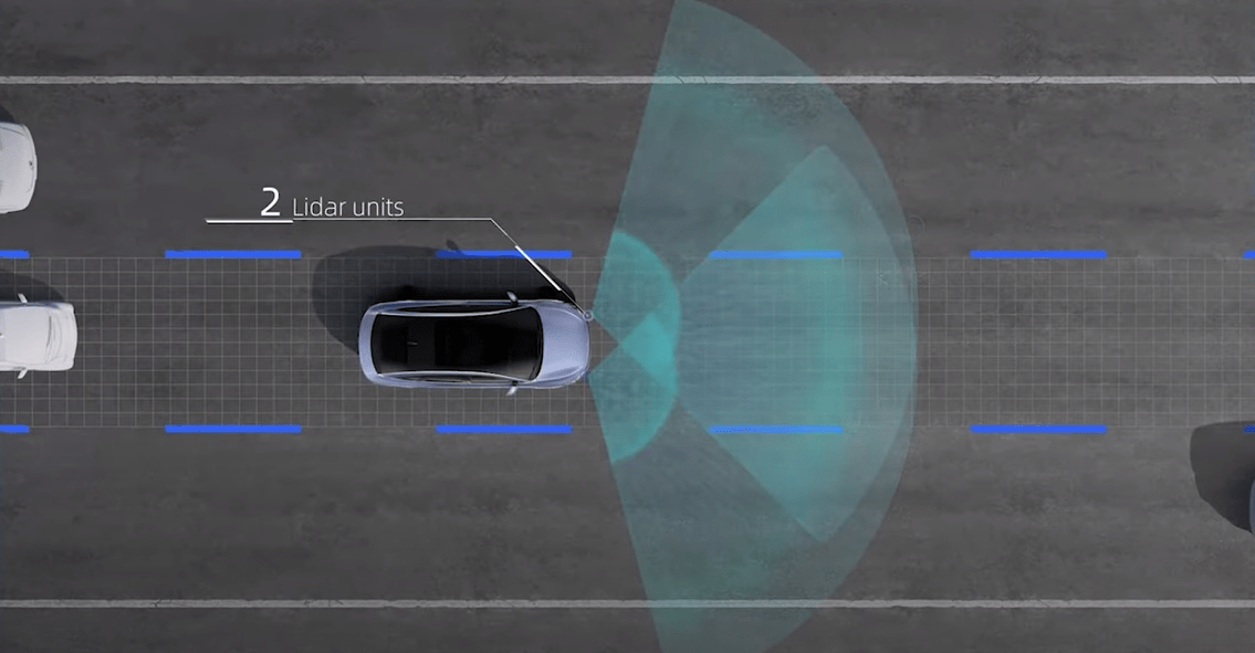 Работа LiDAR на NIO ET7