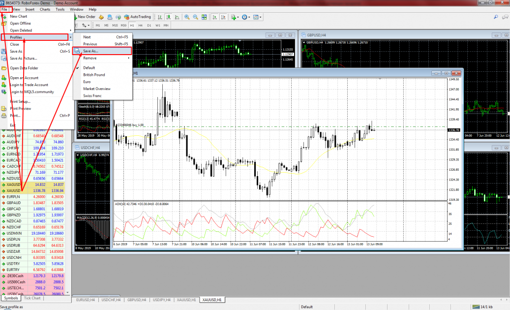 Saving charts - MetaTrader 4