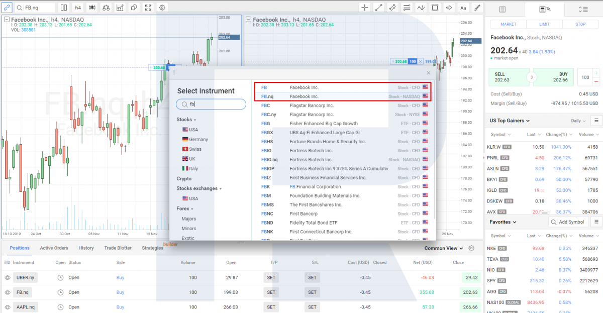 Acquisto di scorte nella piattaforma R Trader - ordini