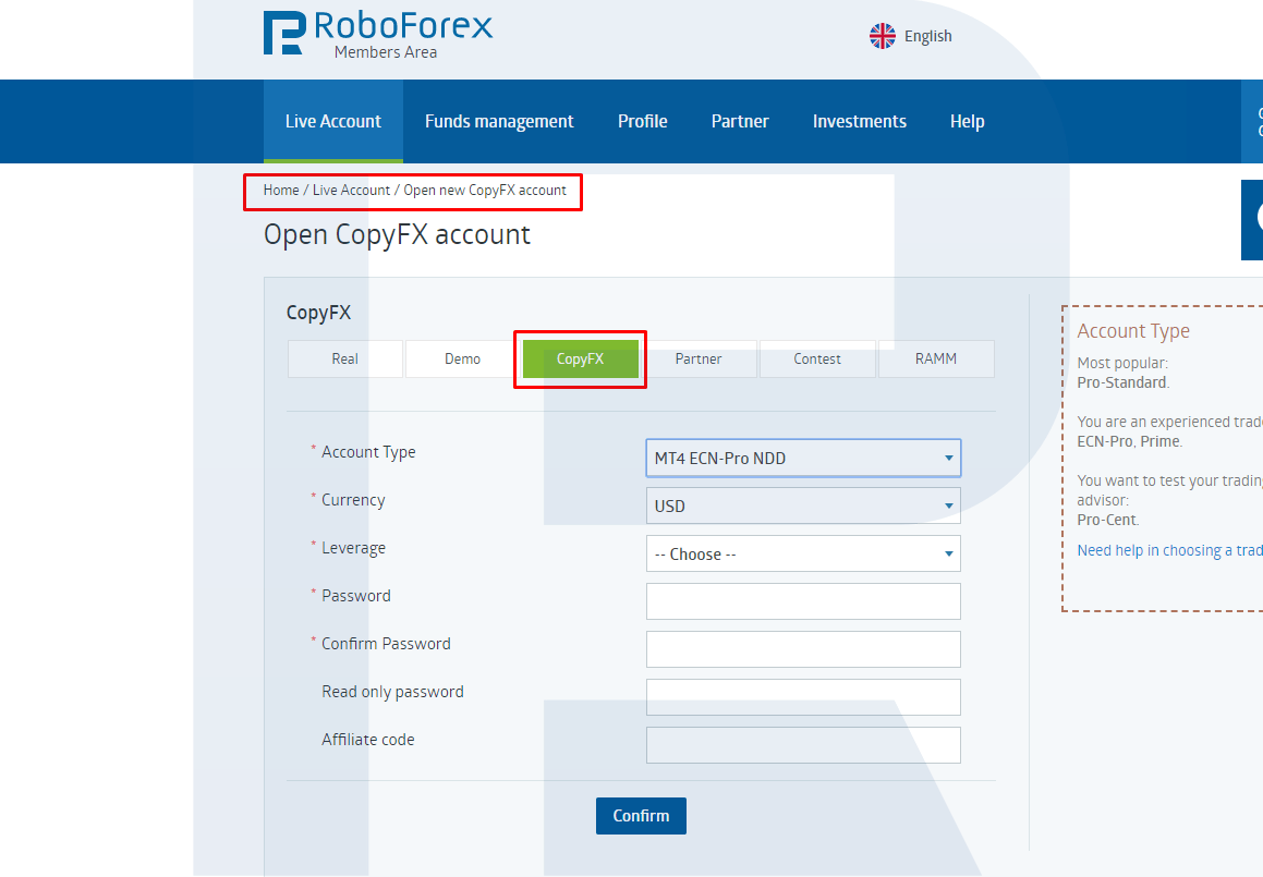 CopyFX: Copy Trading Platform by RoboForex