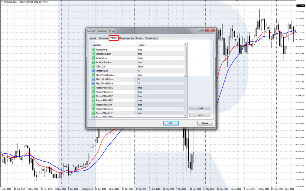 Configuraciones FFCal