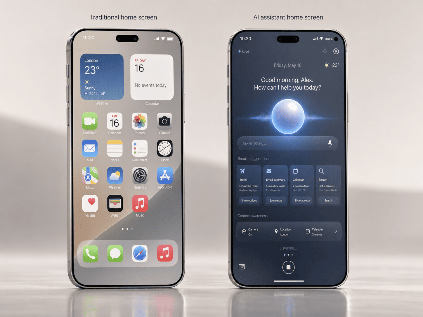 Current smartphones vs OpenAI smartphone concept