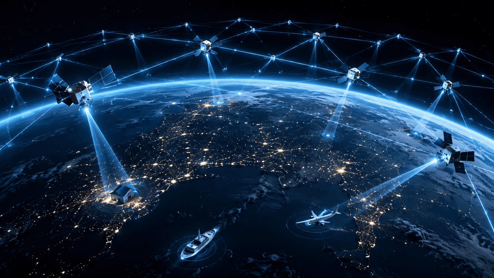 Starlink global satellite network in Earth orbit